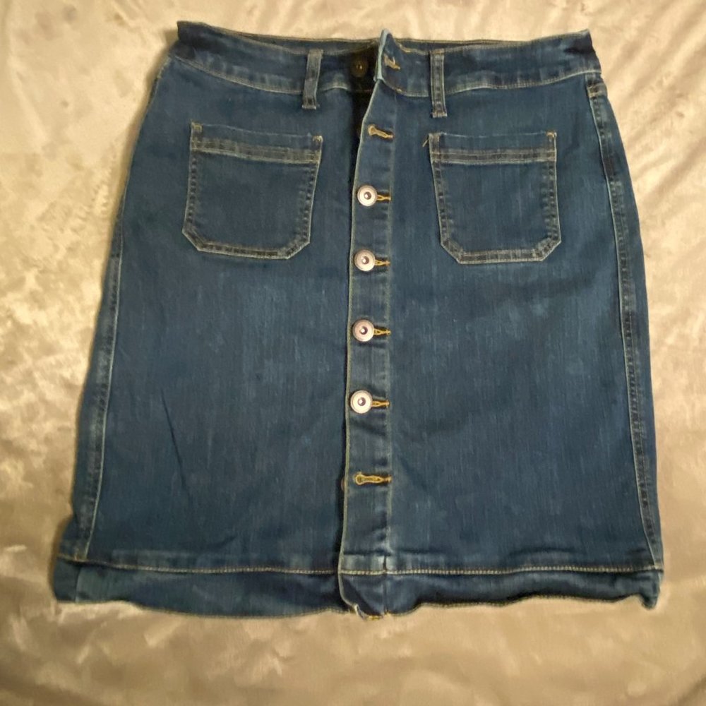 St John's Bay Denim Skirt Size 10